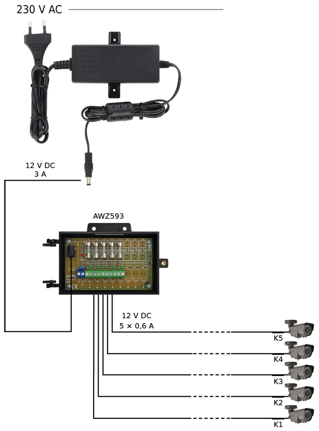 Захранващ адаптор Pulsar PSD12030: 100-240 V AC - 12 V DC, 3 A/36 W, стабилизиран